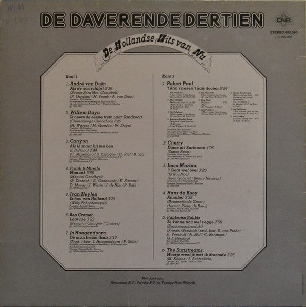 Various - De Daverende Dertien (De Hollandse Hits Van Nu) (LP) 50015 Vinyl LP Goede Staat