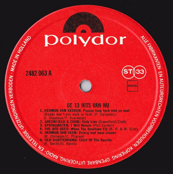 Various - De 13 Hits Van Nu (LP) 49524