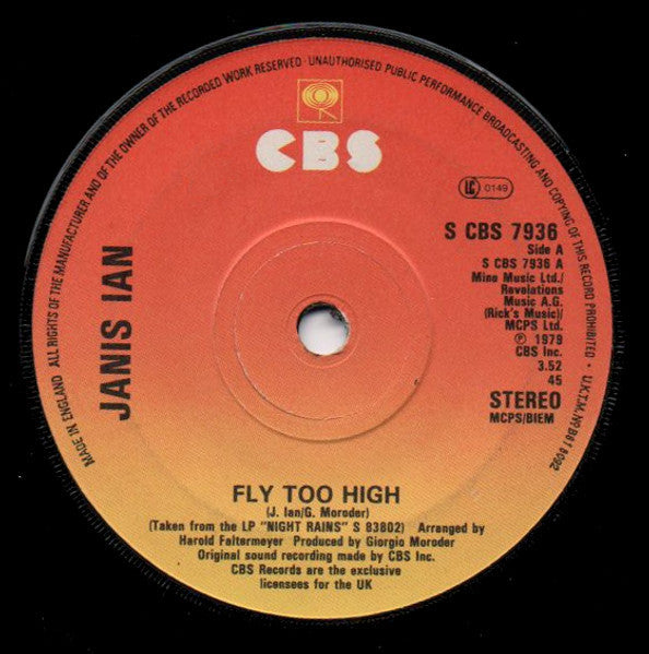 Janis Ian - Fly Too High Vinyl Singles Vinyl (VG) <br> Hoes Generic