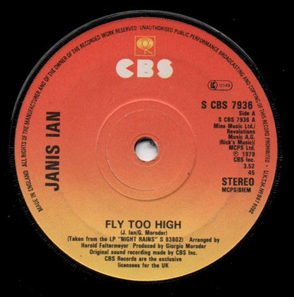Janis Ian - Fly Too High Vinyl Singles Vinyl (VG) <br> Hoes Generic