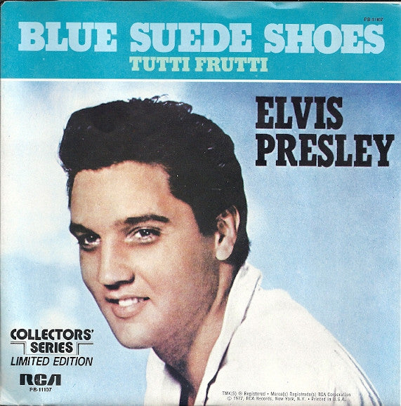 Elvis Presley - Blue SueShoes Vinyl Singles Vinyl Very Good (VG) <br> Hoes Good Plus (G+)