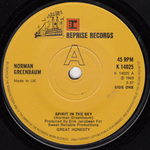 Norman Greenbaum - Spirit In The Sky 36234 Vinyl Singles Goede Staat