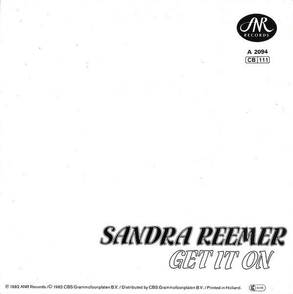 Sandra Reemer - Get It On Vinyl Singles Vinyl Very Good (VG) <br> Hoes Good Plus (G+)