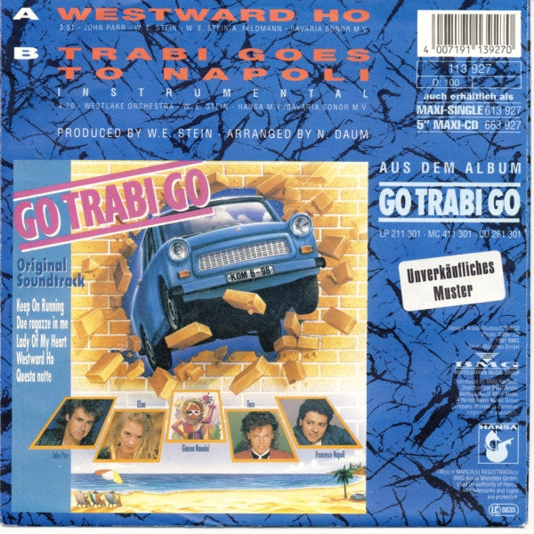 John Parr - Westward Ho Vinyl Singles Vinyl Very Good (VG) <br> Hoes Good Plus (G+)