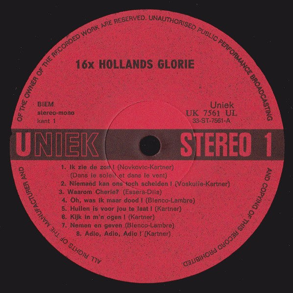 Various - 16x Hollands Glorie (LP) 40324 Vinyl LP Goede Staat