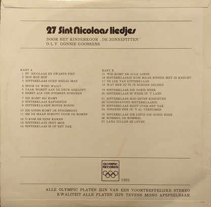 Zonnepitten - 27 Sint Nicolaas Liedjes (LP) Vinyl LP Vinyl Very Good (VG) <br> Hoes Good Plus (G+)