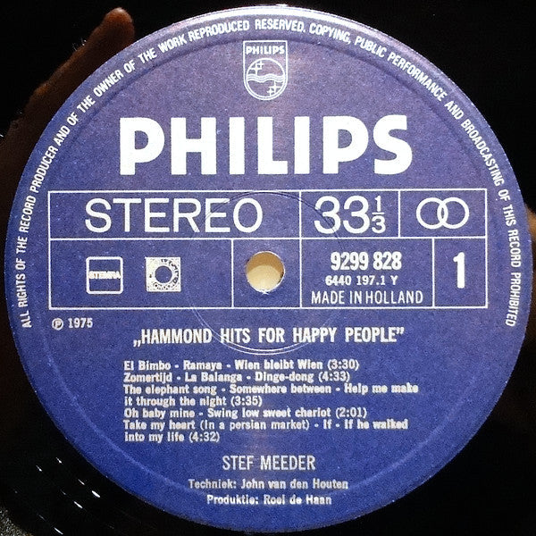 Stef Meeder - Hammond Hits For Happy People (LP) 49199