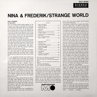 Nina & Frederik - Strange World (LP) Vinyl LP Vinyl Very Good (VG) <br> Hoes Good Plus (G+)