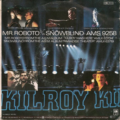 Styx - Mr. Roboto Vinyl Singles Vinyl Very Good (VG) <br> Hoes Good Plus (G+)