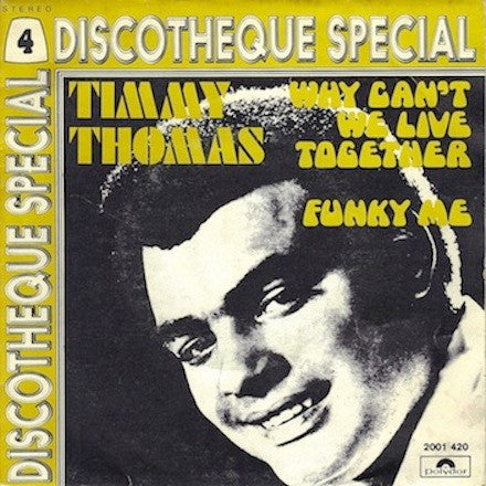 Timmy Thomas - Why Can't We Live Together Vinyl Singles Vinyl Very Good (VG) <br> Hoes Good Plus (G+)