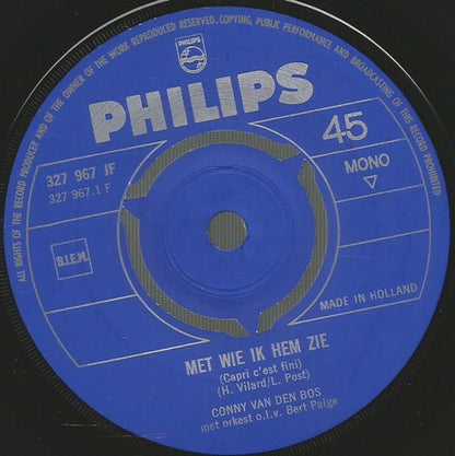 Conny Vandenbos - Met Wie Ik Hem Zie 09488 Vinyl Singles Hoes: Generic