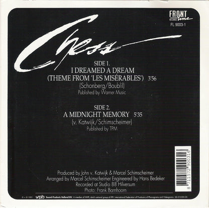Chess - I Dreamed A Dream (Theme From Les Misérables) Vinyl Singles Vinyl Very Good (VG) <br> Hoes Good Plus (G+)