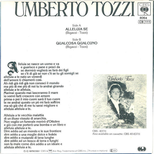 Umberto Tozzi - Alleluia Se