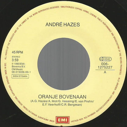 André Hazes - Oranje Bovenaan 33751 34946 Vinyl Singles VINYLSINGLES.NL