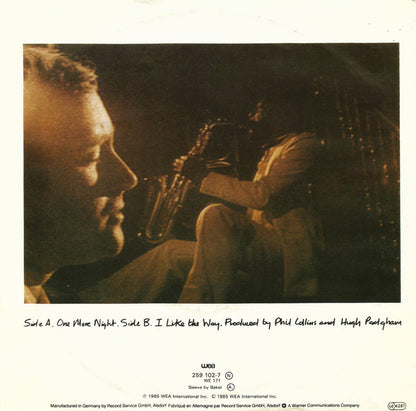 Phil Collins - One More Night Vinyl Singles Vinyl Very Good (VG) <br> Hoes Good Plus (G+)