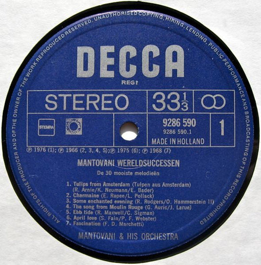 Mantovani - Wereldsuccessen - De 30 Mooiste Melodieën (LP) 97-45933