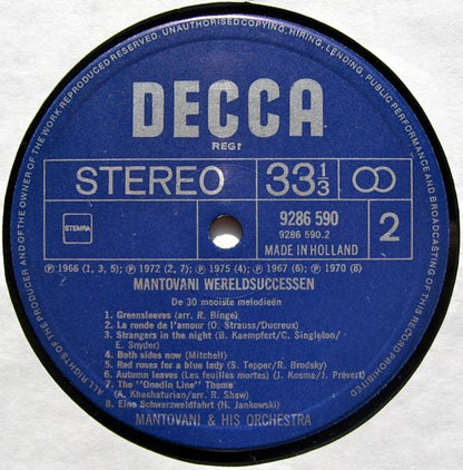 Mantovani - Wereldsuccessen - De 30 Mooiste Melodieën (LP) 97-45933