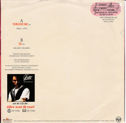 Helmut Lotti - Vergeef Me Vinyl Singles Vinyl Very Good (VG) <br> Hoes Good Plus (G+)