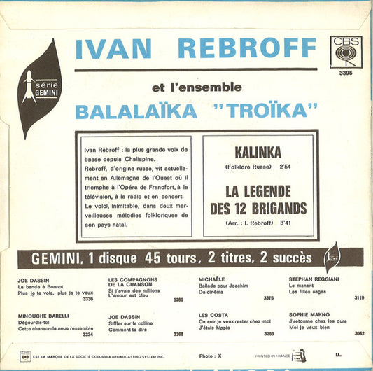 Ivan Rebroff Et Balalaika Ensemble Troika - Kalinka Vinyl Singles Vinyl Zeer Goed / Hoesje Goed "VINYLSINGLES.NL"
