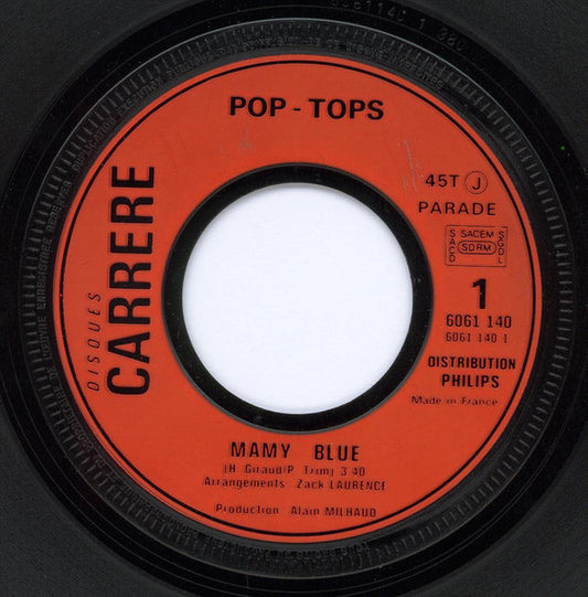 Pop Tops - Mamy Blue Vinyl Singles Vinyl Very Good (VG) <br> Hoes Generic