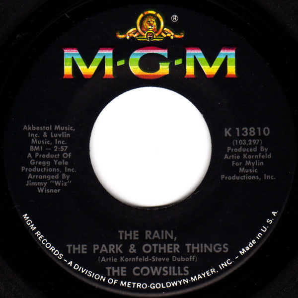 Cowsills - The Rain, The Park & Other Things Vinyl Singles Vinyl Very Good (VG) <br> Hoes Generic
