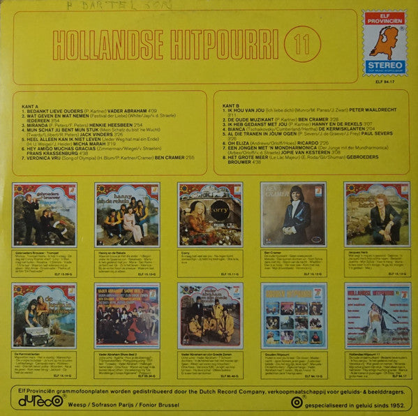 Various - Hollandse Hitpourri 11 (LP) Vinyl LP Vinyl Very Good (VG) <br> Hoes Good Plus (G+)