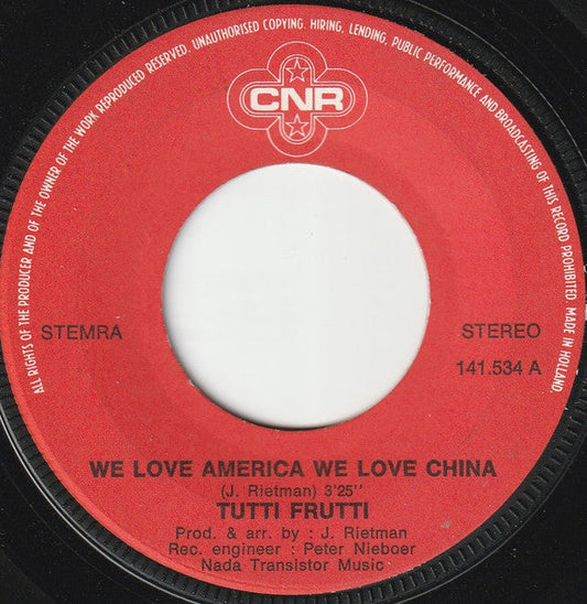 Tutti Frutti - We Love America 13435 Vinyl Singles Hoes: Generic