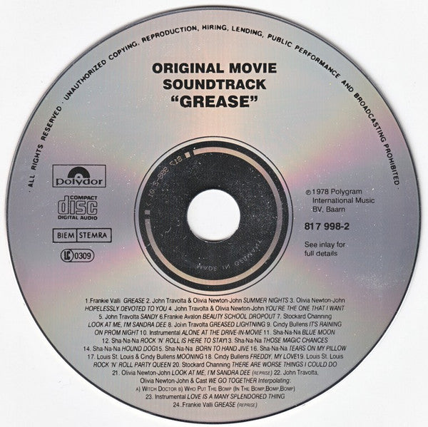 Various - Grease (The Original Soundtrack From The Motion Picture) (CD) Compact Disc Goede Staat