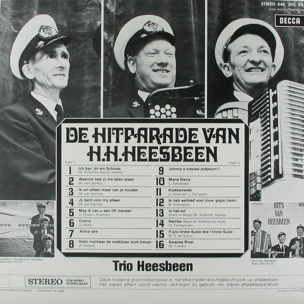 Trio Heesbeen - De Hitparade Van H.H. Heesbeen (LP) Vinyl LP Vinyl Very Good (VG) <br> Hoes Good Plus (G+)