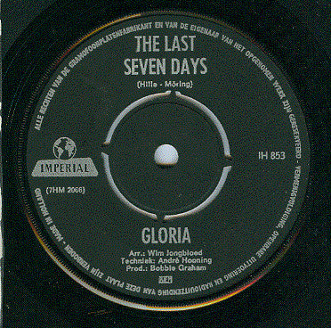 Unit Gloria - The Last Seven Days Vinyl Singles Vinyl Goed / Hoes Slecht