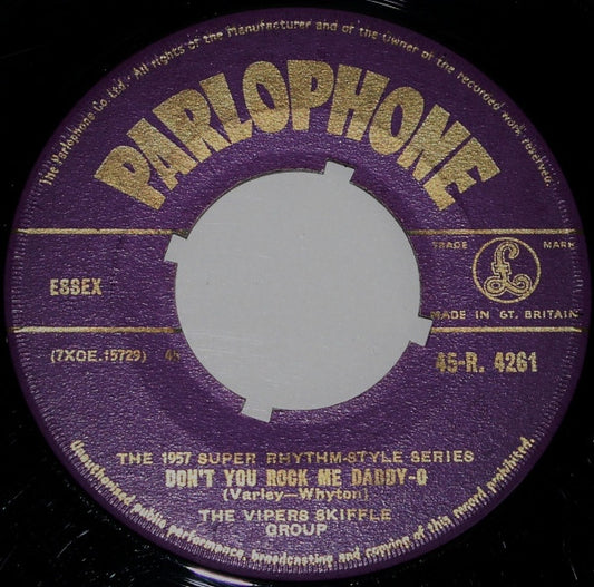 Vipers Skiffle Group - Don't You Rock Me Daddy-O Vinyl Singles Vinyl Zeer Goed / Hoesje Goed "VINYLSINGLES.NL"