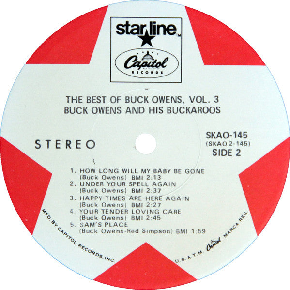 Buck Owens - The Best Of Buck Owens, Vol. * (LP) Vinyl LP Vinyl Very Good (VG) <br> Hoes Good Plus (G+)