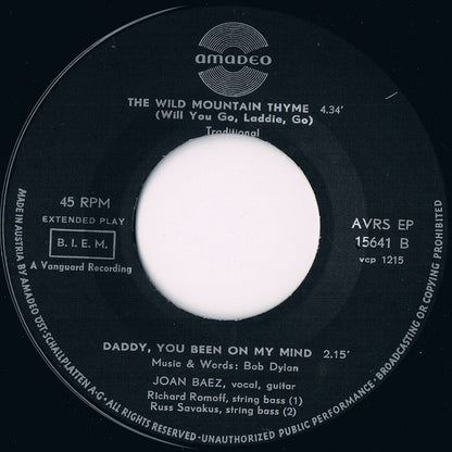 Joan Baez - Joan Baez Vinyl Singles EP Vinyl Goed / Hoes Generic