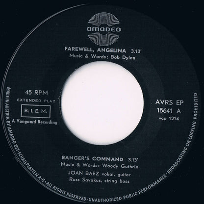 Joan Baez - Joan Baez Vinyl Singles EP Vinyl Goed / Hoes Generic