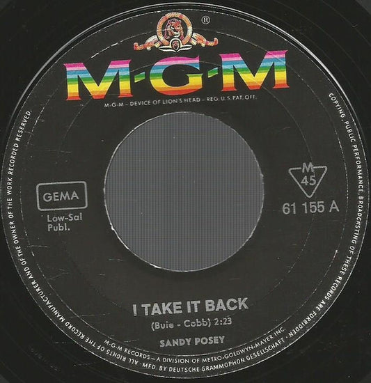 Sandy Posey - I Take It Back 35308 Vinyl Singles VINYLSINGLES.NL