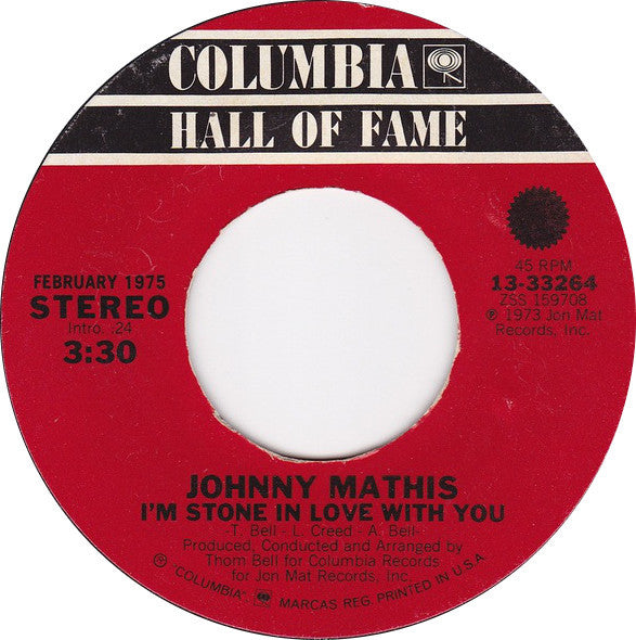 Johnny Mathis - I'm Coming Home Vinyl Singles Vinyl Very Good (VG) <br> Hoes Good Plus (G+)