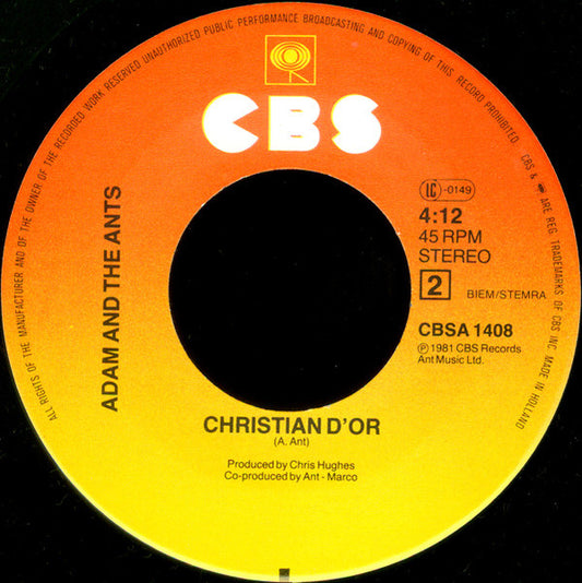 Adam And The Ants - Prince Charming Vinyl Singles Vinyl Zeer Goed / Hoesje Generic "VINYLSINGLES.NL"