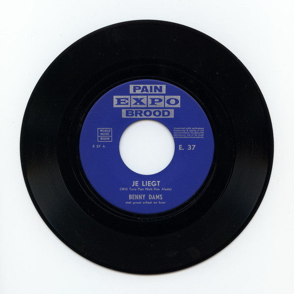 Benny Dams - Je Liegt Vinyl Singles Media VG+ / Sleeve Generic