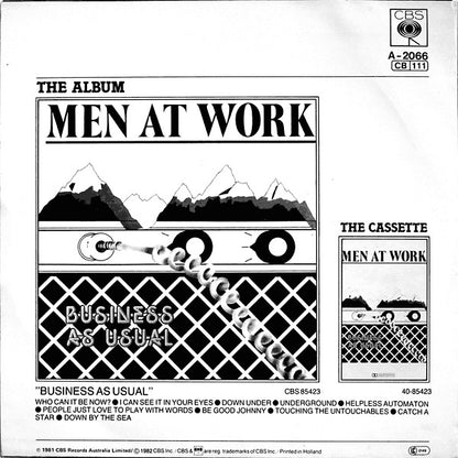 Men At Work - Down Under Vinyl Singles Vinyl Very Good (VG) <br> Hoes Good Plus (G+)