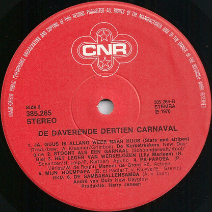 Various - De Daverende Dertien Carnaval (LP) Vinyl LP Vinyl Zeer Goed / Hoesje Goed "VINYLSINGLES.NL"
