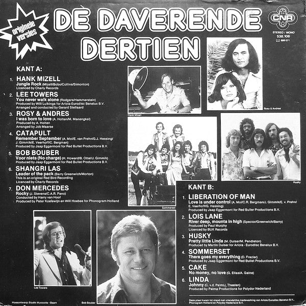 Various - De Daverende Dertien (LP) Vinyl LP Vinyl Very Good (VG) <br> Hoes Good Plus (G+)