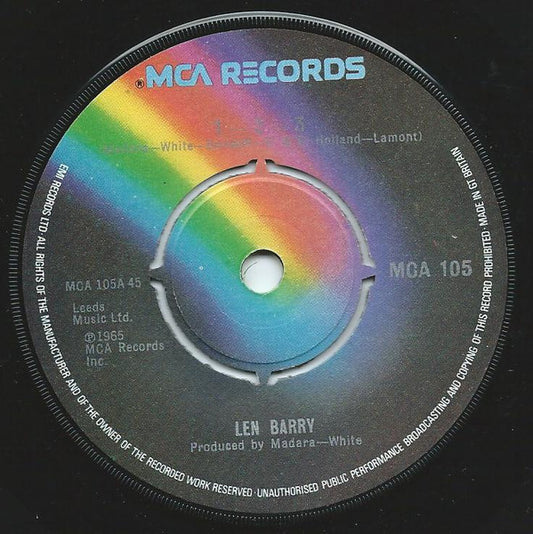 Len Barry - 1-2-3 Vinyl Singles Vinyl (VG) <br> Hoes Generic