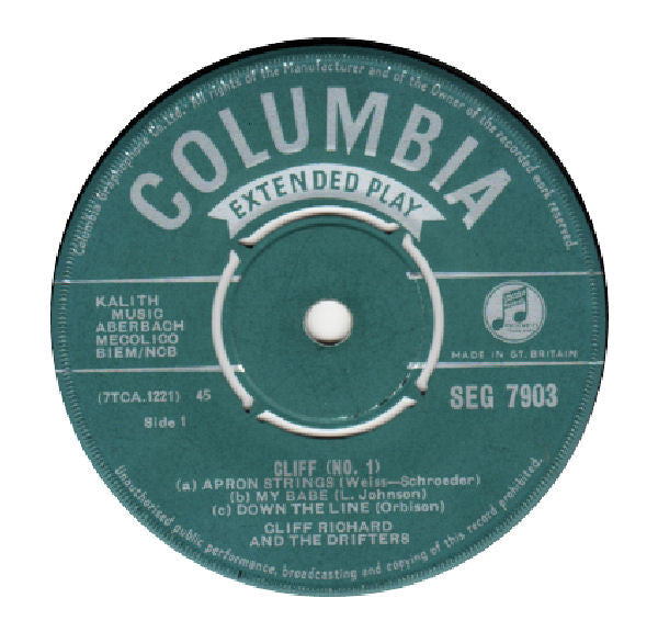 Cliff Richard & The Drifters - Cliff No. * Vinyl Singles EP Vinyl (VG) <br> Hoes Generic