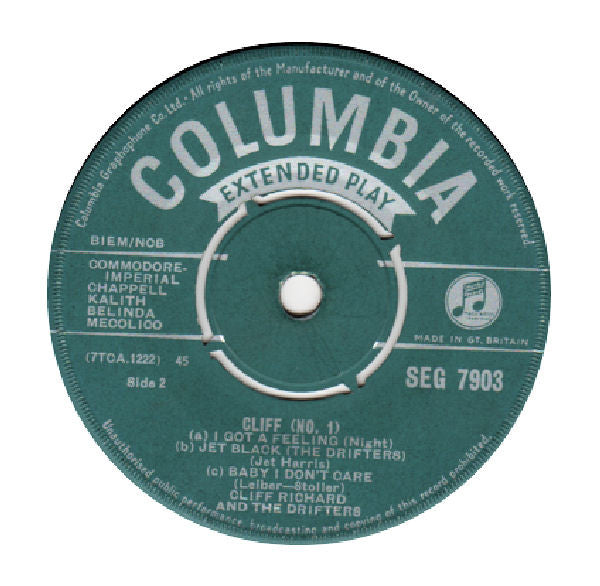 Cliff Richard & The Drifters - Cliff No. * Vinyl Singles EP Vinyl (VG) <br> Hoes Generic