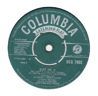 Cliff Richard & The Drifters - Cliff No. * Vinyl Singles EP Vinyl (VG) <br> Hoes Generic