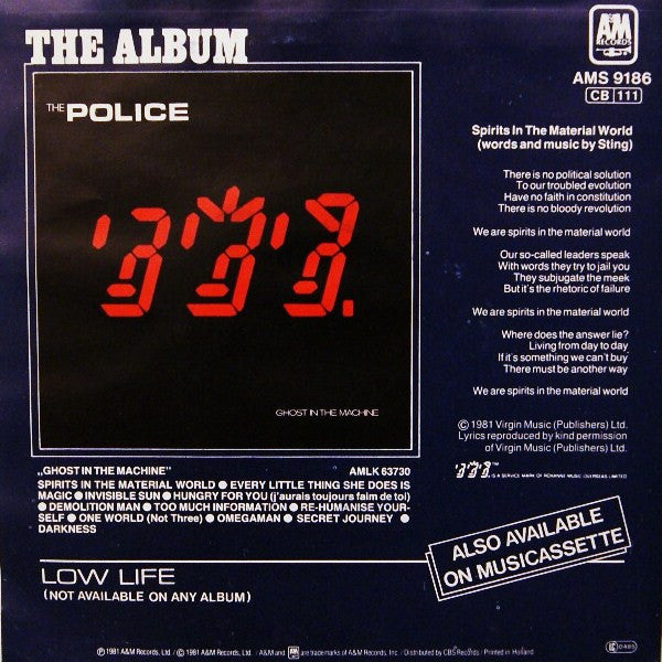 Police - Spirits In Material World Vinyl Singles Vinyl Very Good (VG) <br> Hoes Good Plus (G+)