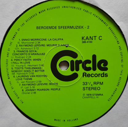 Various - Beroemde Sfeermuziek 2 - 30 Romantische Film- En T.V. Melodieën (LP) Vinyl LP Dubbel Vinyl Very Good (VG) <br> Hoes Good Plus (G+)