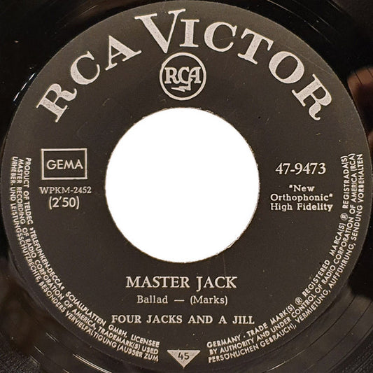 Four Jacks And A Jill - Master Jack Vinyl Singles Vinyl Very Good (VG) <br> Hoes Generic