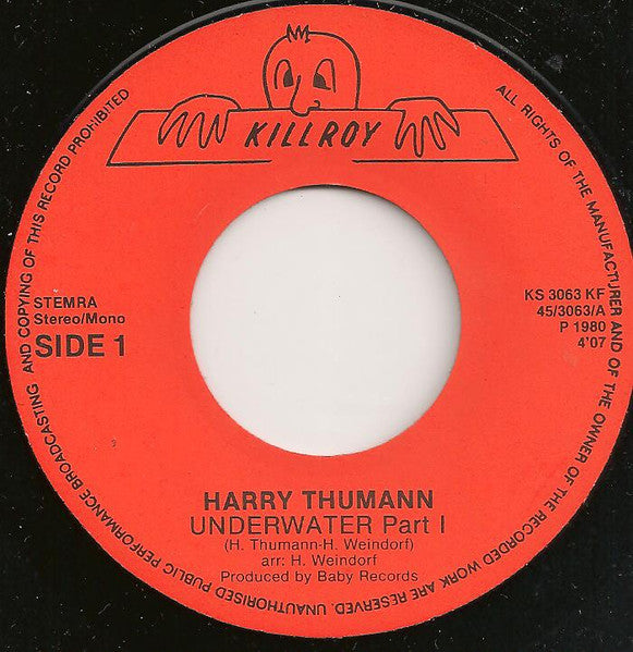 Harry Thumann - Underwater Part I & II Vinyl Singles Vinyl (VG) <br> Hoes Generic
