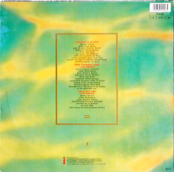 Eurythmics - The Miracle Of Love (Maxi-Single) Vinyl LP Vinyl Zeer Goed / Hoesje Goed "VINYLSINGLES.NL"